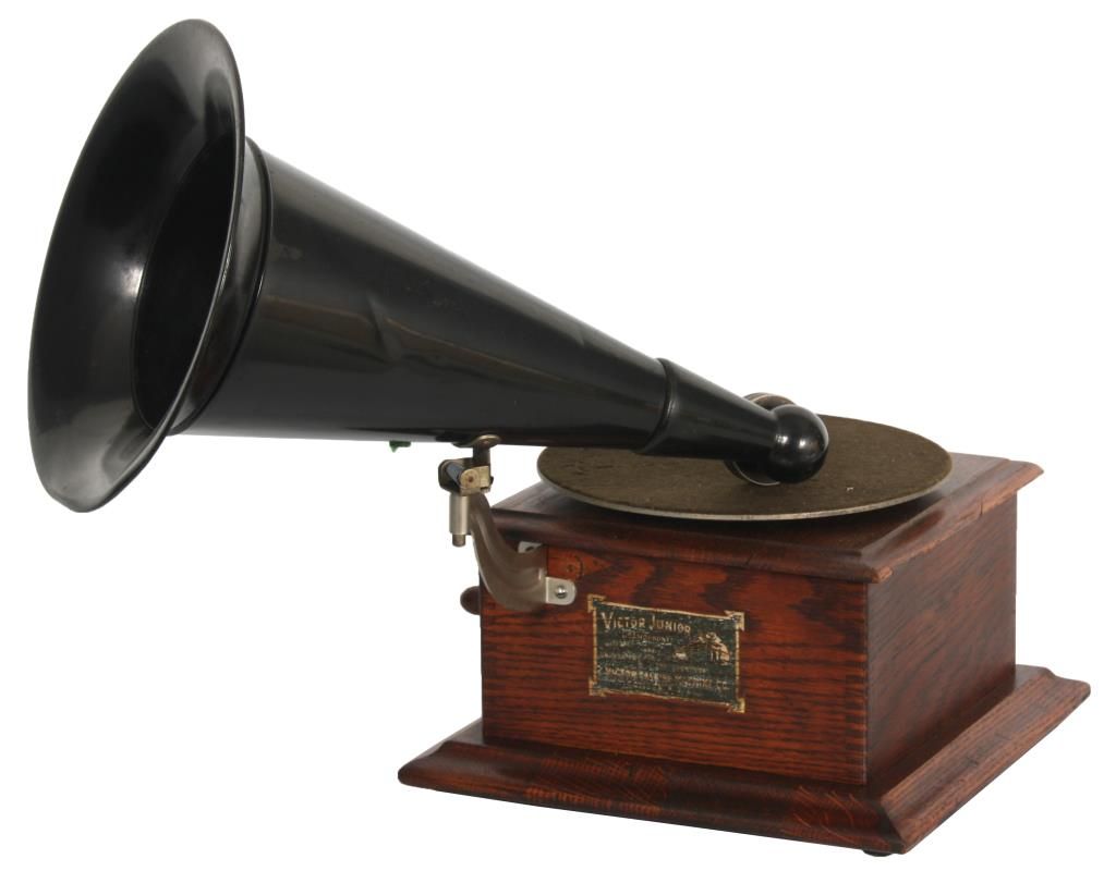 Oak Victor Junior Gramophone w/ Original Horn