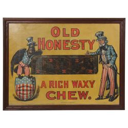 Old Honesty Chew Linen Advertising Sign