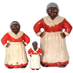 3 Cast Iron Aunt Jemima Figures