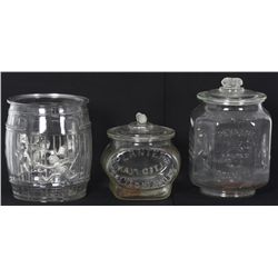 3 Glass Planters Peanut Jars