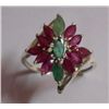 Image 1 : 3.360g Ring of Emerald & Ruby Sterling Silver