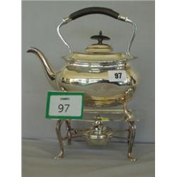 Walker and Hall silver plated tea kettle on matching stand, with burner £40 - 60...