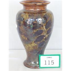 Royal Doulton stoneware vase with impressed leaf decoration, 9" high £50 - 80...