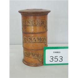 Victorian treen three section spice box with some damage £40 - 60...