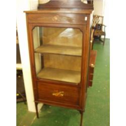 Victorian mahogany display cabinet with inlay and painted decoration £200 - 300...