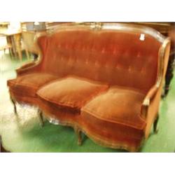 Six legged 19th century walnut sofa on cabriole legs £300 - 500...