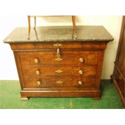 Superb Louis Phillipe burr walnut marble top chest of drawers circa 1830 £1000 - 1500...