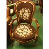 Image 1 : 19th century mahogany open armchair with needle point upholstery £250 - 300...