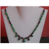 Image 1 : 104.50 Ct Necklace of Emerald,Ruby and Sapphire Sterling Silver