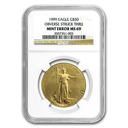 1999 1 oz Gold American Eagle MS-69 NGC Mint Error