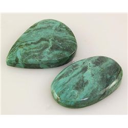 Natural Turquoise 125.44ctw Loose Gemstone Lot of 2