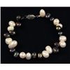 Image 2 : 116.38CTW 7" BLACK-WHITE FRESHWATER PEARL BRACELET