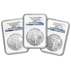 2013 1 oz Silver American Eagle MS-69 PCGS (FS) 3 Coin Set