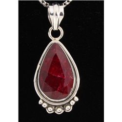 RUBY CORRUNDUM 30.52CTW STERLING SILVER PENDANT