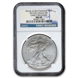 2013 (W) Silver American Eagle MS-69 NGC (Early Releases)