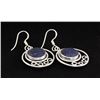 Image 2 : SAPPHIRE CORRUNDUM 35.06CTW SILVER HOOK EARRING