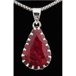 RUBY CORRUNDUM 29.20CTW SILVER PENDANT