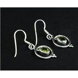 1.10CT Peridot Unique Design .925 Hook Earring 2.21g
