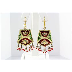 12.60GRAM INDIAN HANDMADE LAKH FASHION EARRING