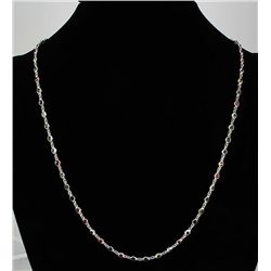 16.56CT Multi-color Sapphire Silver Bezel Necklace 7.47g