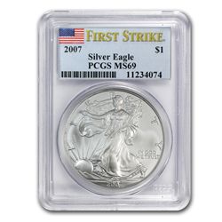 2007 1 oz Silver American Eagle MS-69 PCGS