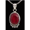 Image 1 : RUBY CORRUNDUM 33.23CTW STERLING SILVER PENDANT