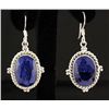 Image 1 : SAPPHIRE CORRUNDUM 44.01CTW SILVER HOOK EARRING