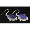Image 2 : SAPPHIRE CORRUNDUM 44.01CTW SILVER HOOK EARRING