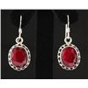 Image 1 : RUBY CORRUNDUM 31.43CTW SILVER HOOK EARRING