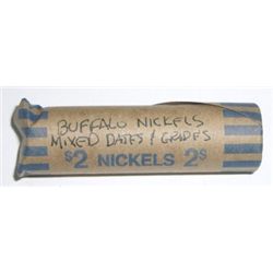 ROLL OF BUFFALO NICKELS 40 TOTAL *UNSEARCHED MIXED DATES & GRADES* ROLL CAME OUT OF SAFE!!