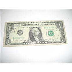 1974 *RARE STAR NOTE* $1 NOTE SERIES SERIAL # B02530050*!! BILL CAME OUT OF SAFE!!