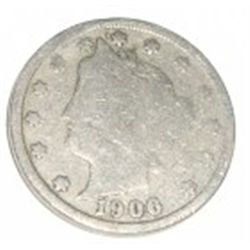 1906 LIBERTY HEAD "V" NICKEL RED BOOK VALUE IS $4.00+ *NICE EARLY VERY GOOD GRADE NICKEL*!!