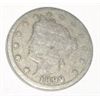 Image 1 : 1899 LIBERTY HEAD "V" NICKEL RED BOOK VALUE IS $3.00+ *NICE EARLY GOOD GRADE NICKEL*!!