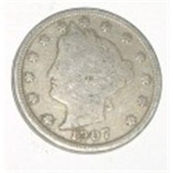 1907 LIBERTY HEAD "V" NICKEL RED BOOK VALUE IS $3.00+ *NICE EARLY VERY GOOD GRADE NICKEL*!!