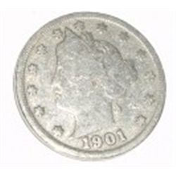 1901 LIBERTY HEAD "V" NICKEL RED BOOK VALUE IS $3.00+ *NICE EARLY VERY GOOD GRADE NICKEL*!!