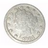 Image 1 : 1901 LIBERTY HEAD "V" NICKEL RED BOOK VALUE IS $3.00+ *NICE EARLY VERY GOOD GRADE NICKEL*!!