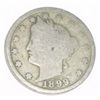 Image 1 : 1899 LIBERTY HEAD "V" NICKEL RED BOOK VALUE IS $4.00+ *NICE EARLY GOOD GRADE NICKEL*!!