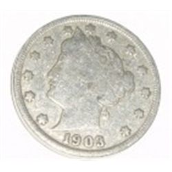 1903 LIBERTY HEAD "V" NICKEL RED BOOK VALUE IS $8.00+ *NICE EARLY FINE GRADE NICKEL*!!