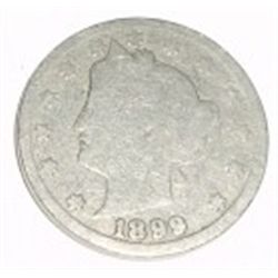 1899 LIBERTY HEAD "V" NICKEL RED BOOK VALUE IS $3.00+ *NICE EARLY GOOD GRADE NICKEL*!!