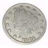 Image 1 : 1902 LIBERTY HEAD "V" NICKEL RED BOOK VALUE IS $8.00+ *NICE EARLY FINE GRADE NICKEL*!!