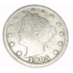 1905 LIBERTY HEAD "V" NICKEL RED BOOK VALUE IS $3.00+ *NICE EARLY VERY GOOD GRADE NICKEL*!!
