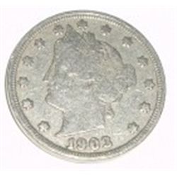 1903 LIBERTY HEAD "V" NICKEL RED BOOK VALUE IS $25.00+ *NICE EARLY VERY FINE GRADE NICKEL*!!