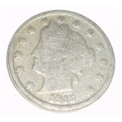 1912 LIBERTY HEAD "V" NICKEL RED BOOK VALUE IS $3.00+ *NICE EARLY VERY GOOD GRADE NICKEL*!!