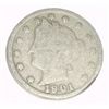 Image 1 : 1901 LIBERTY HEAD "V" NICKEL RED BOOK VALUE IS $3.00+ *NICE EARLY VERY GOOD GRADE NICKEL*!!