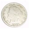 Image 1 : 1909 KEY DATE LIBERTY HEAD "V" NICKEL RED BOOK VALUE IS $10.00+ *NICE EARLY FINE GRADE NICKEL*!!
