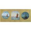Image 1 : JAMES EDWIN MEADOWS (1828-1888) THREE SMALL OILS: (framed as  one) fishing boats off the coast £3