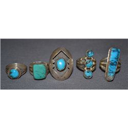 FIVE NAVAJO RINGS