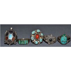 FIVE NAVAJO RINGS