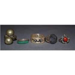 FIVE  NAVAJO RINGS