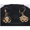 Image 1 : 14K GOLD PLATED CZ CLEAR FLOWER EARRINGS